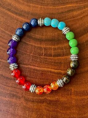 Multi-Color Beaded Chakra Bracelet by Elegantique